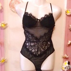 Mesh and Lace (M) Sexy Teddie Lingerie Bodysuit - NWOT